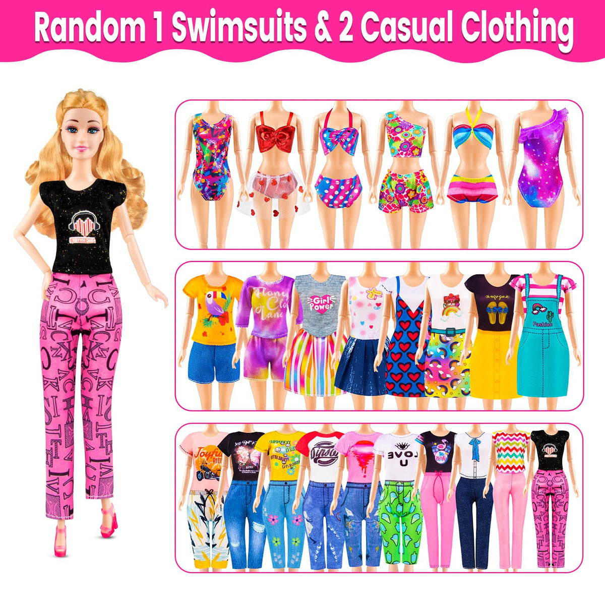 TQRAZ swimsuit and outfits for versatile beach or poolside pretend play