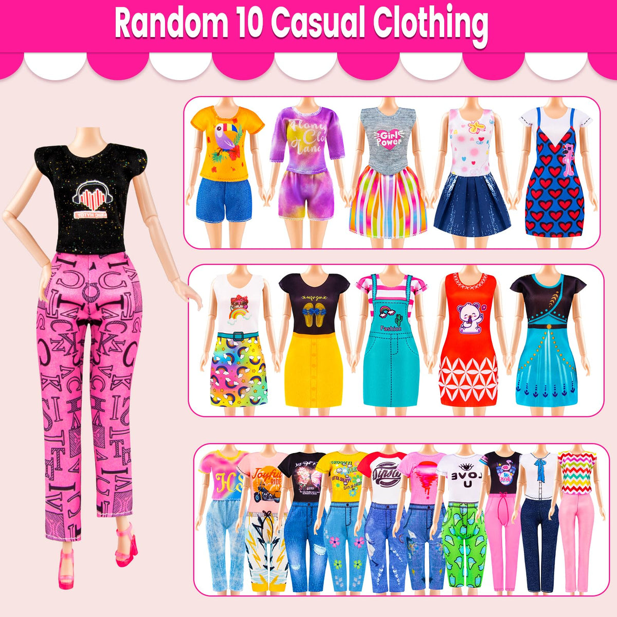 TQRAZ shoes rack and hangers help organize doll outfits