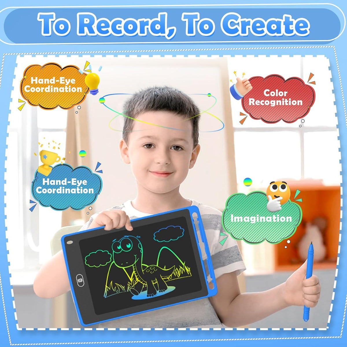 TQU Party Favor light blue LCD board ideal for quick doodles and practice