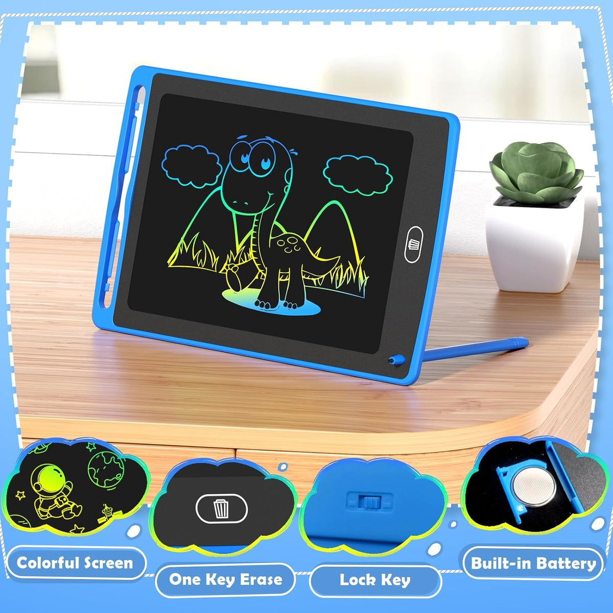 TQU Party Favor yellow LCD drawing pad invites cheerful, mess-free creativity