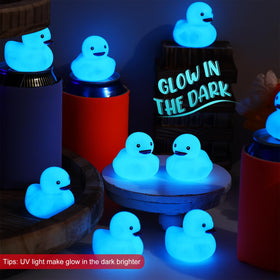 Tradder two-inch glow ducks float and squeak in water.