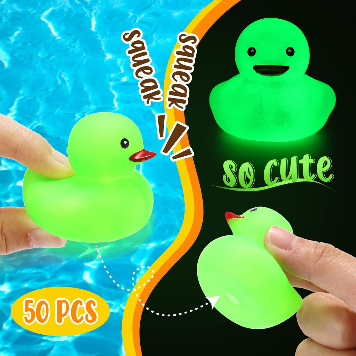 Tradder glow duck green 2-inch bulk pack for decorations.