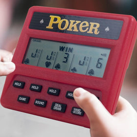 Trademark Poker 5in1 handheld side view highlights pocket-sized portability for travel.