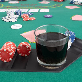 Trademark Poker built-in cupholders keep drinks secure during fast-paced hands
