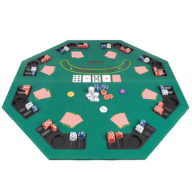 Trademark Poker folding tabletop 48-inch solid wood with casino felt for enhanced gameplay