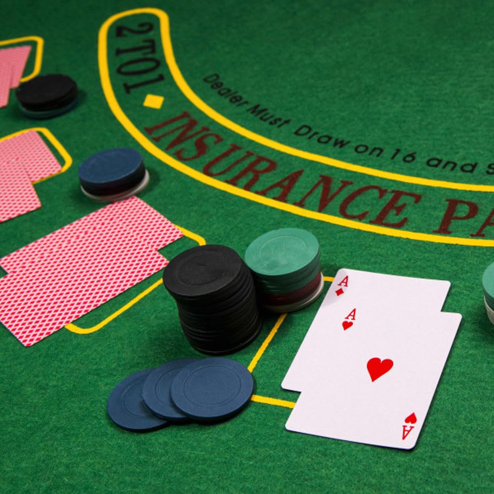 Trademark Poker reversible felt for blackjack and roulette games at home.