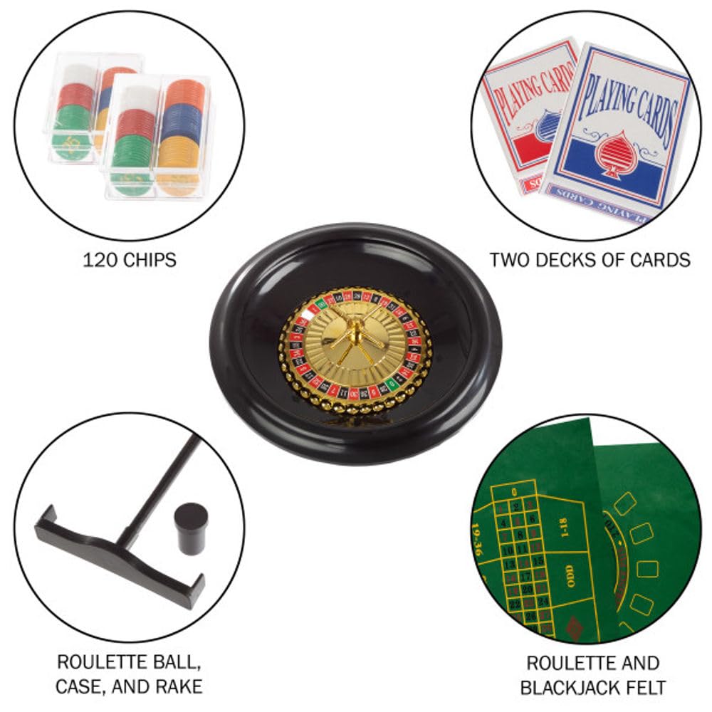 Trademark Poker roulette rake for efficient chip collection.