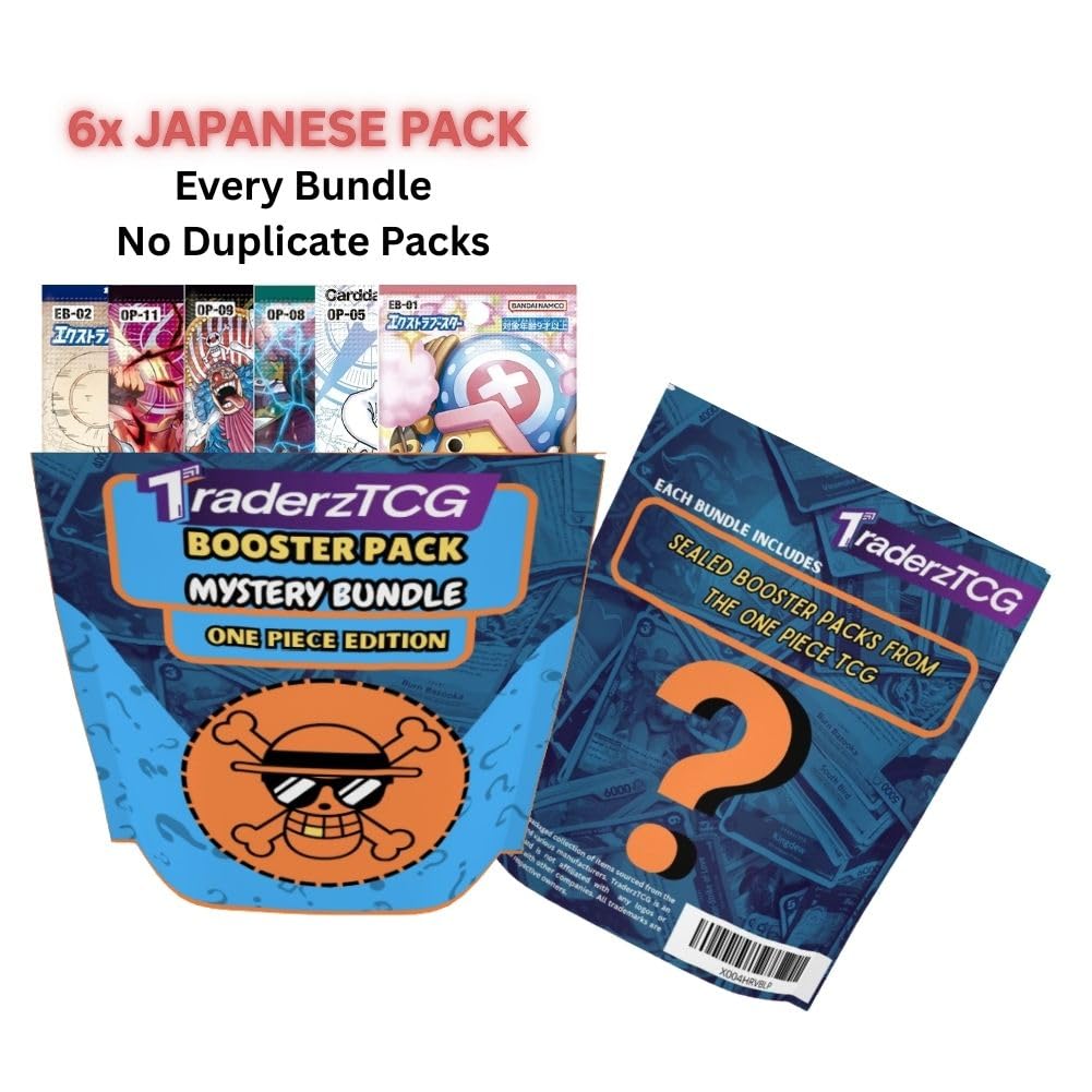 TraderzTCG Japanese One Piece booster packs shown for deck upgrades