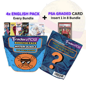 TraderzTCG sealed-case assortment showcases four English packs for fans.