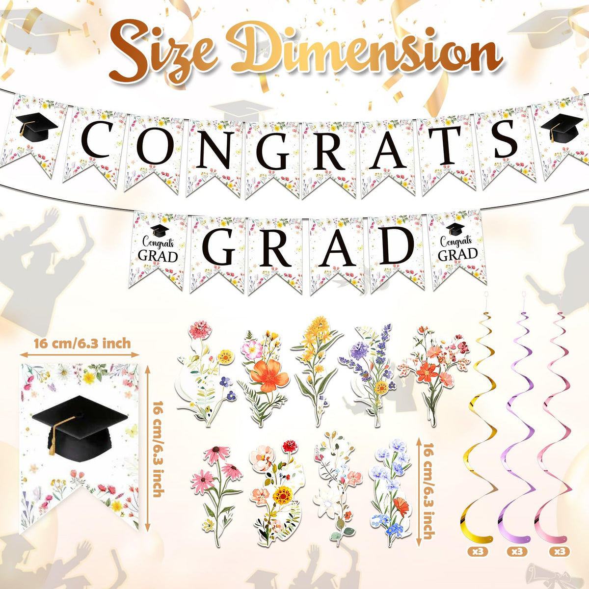 Trandraft graduation decor for walls and ceilings creates cohesive ambiance.