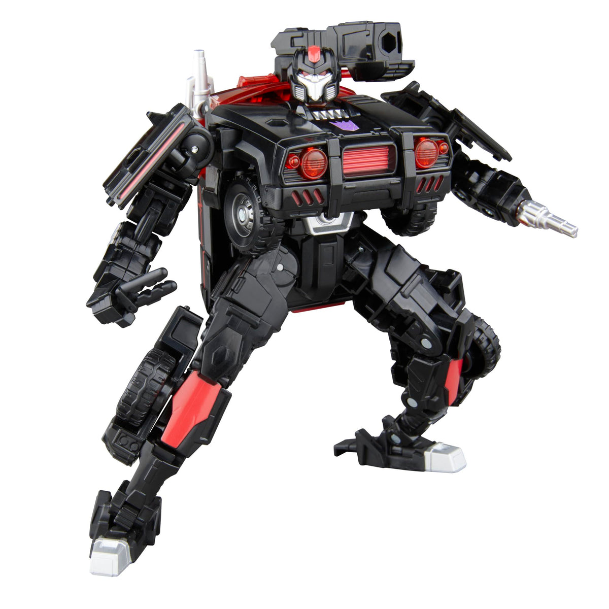 Transformers Flatline deco details highlight Prime-inspired styling for display.