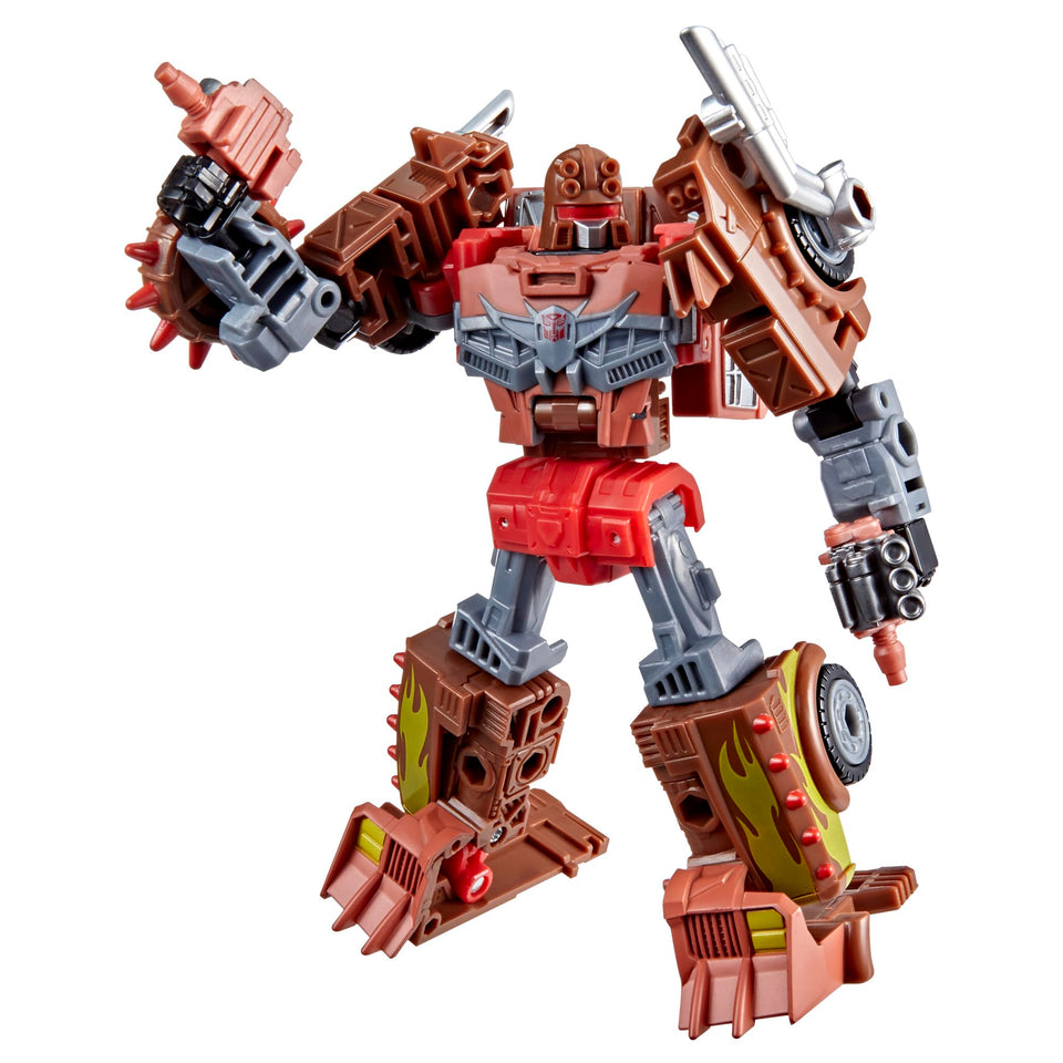 Transformers Age of the Primes Junkion Jalopy in robot mode ready for poseable action and display.