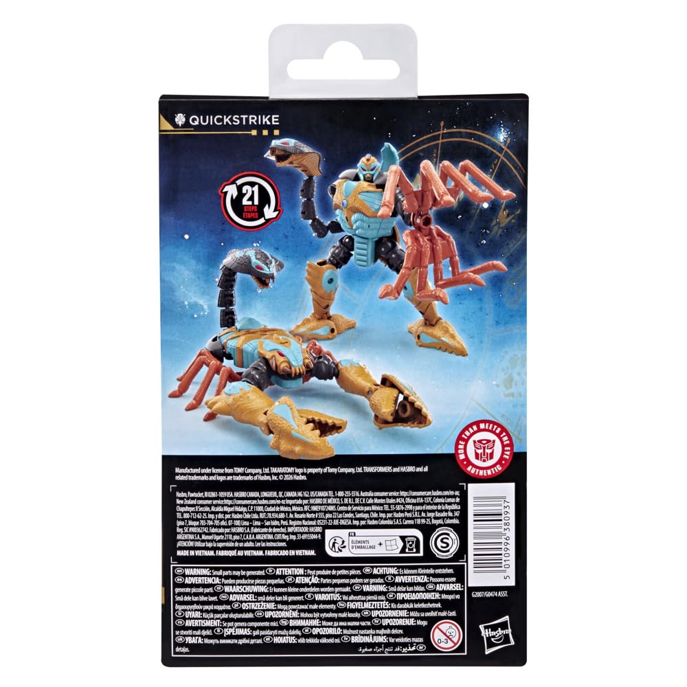 Transformers Quickstrike articulated joints enable dynamic poses during pretend battles.
