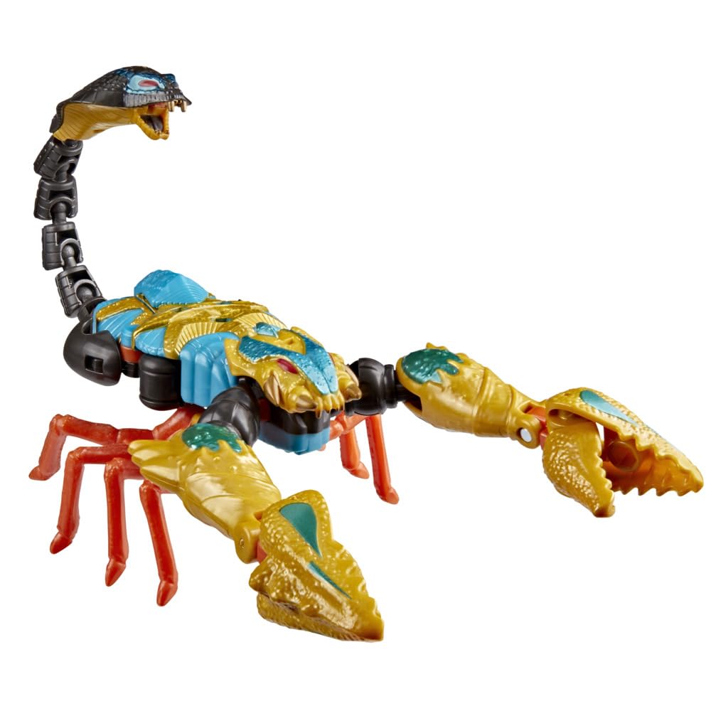 Transformers Quickstrike scorpion mode shows snake head tail action for imaginative combat.