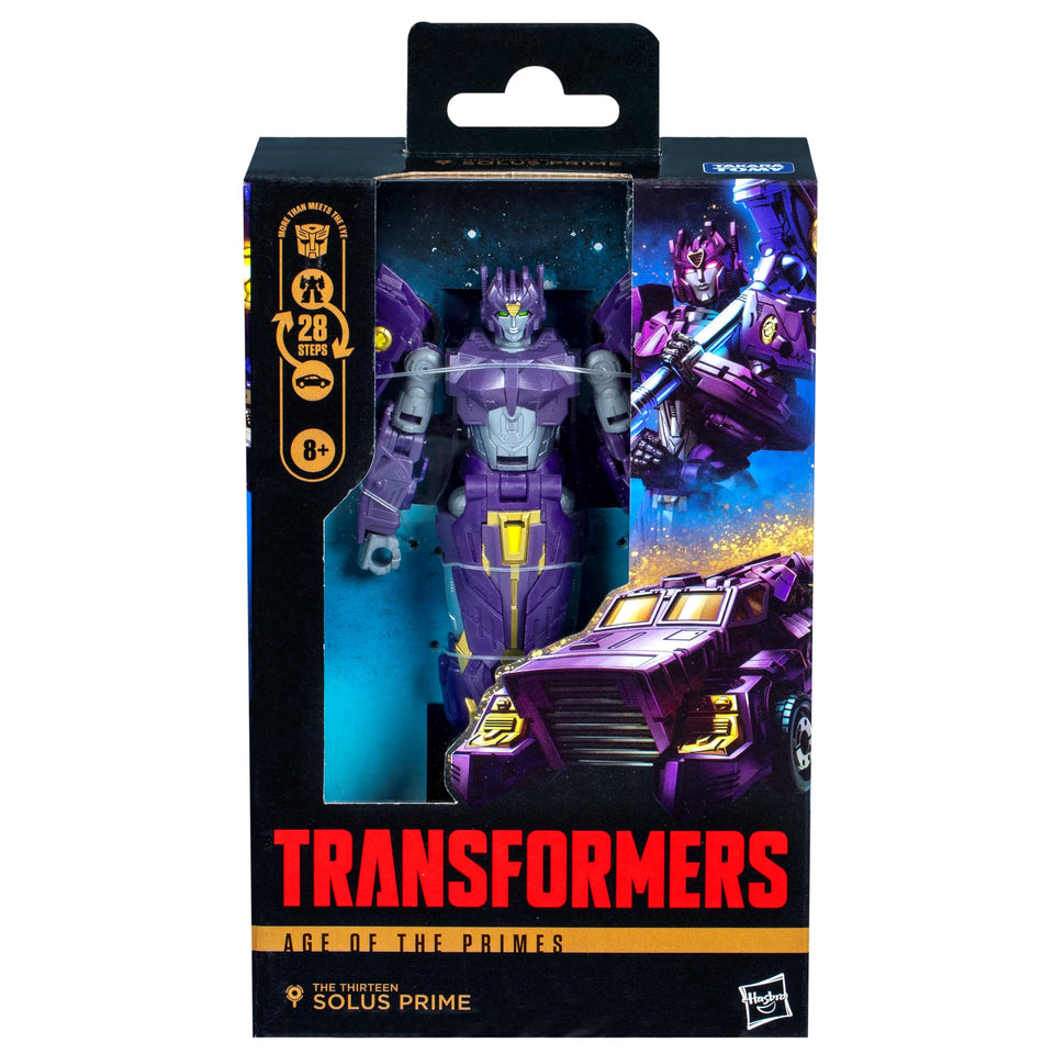 Transformers Solus Prime robot figure with articulated joints for dynamic posing.