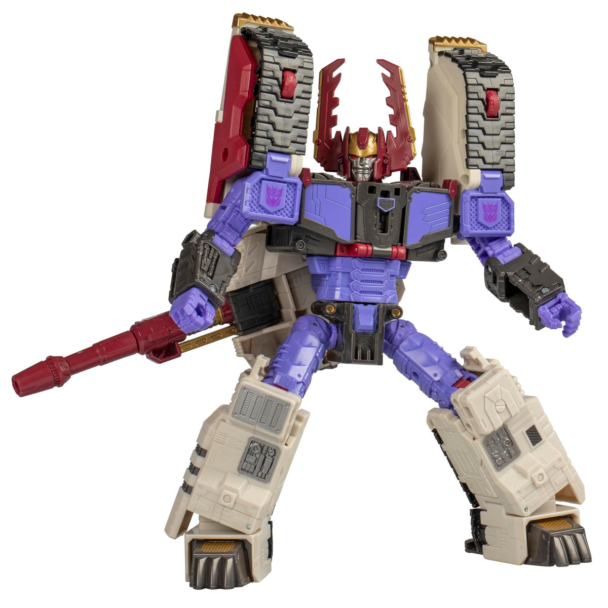 Galvatron in tank mode with detailed articulation for dynamic play