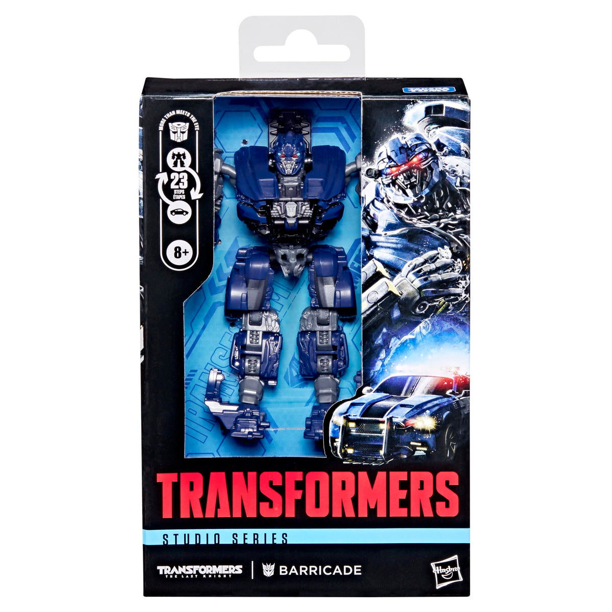 Transformers Barricade Studio Series articulation supports display-worthy poses.