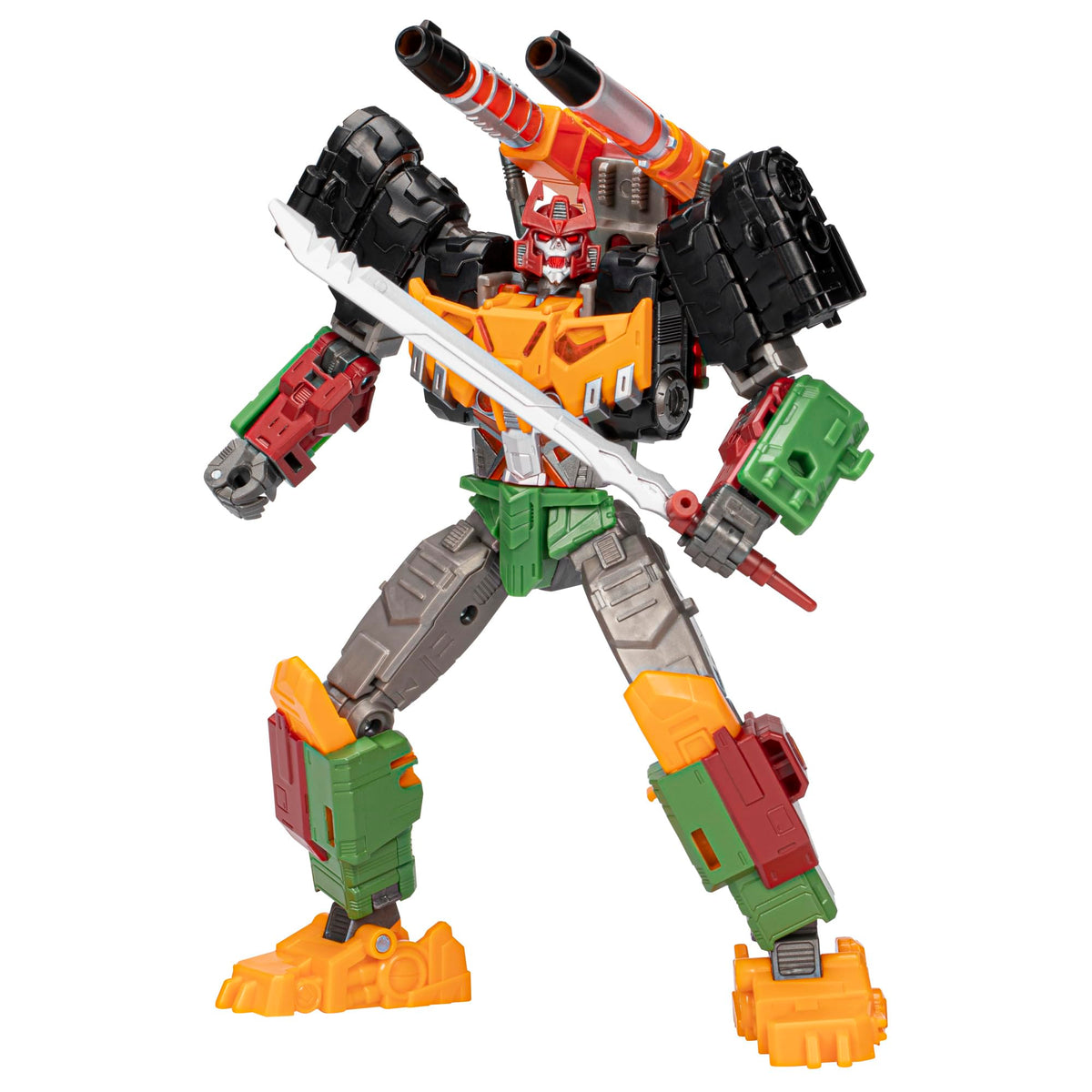 Transformers Bludgeon toy front view for dynamic robot action