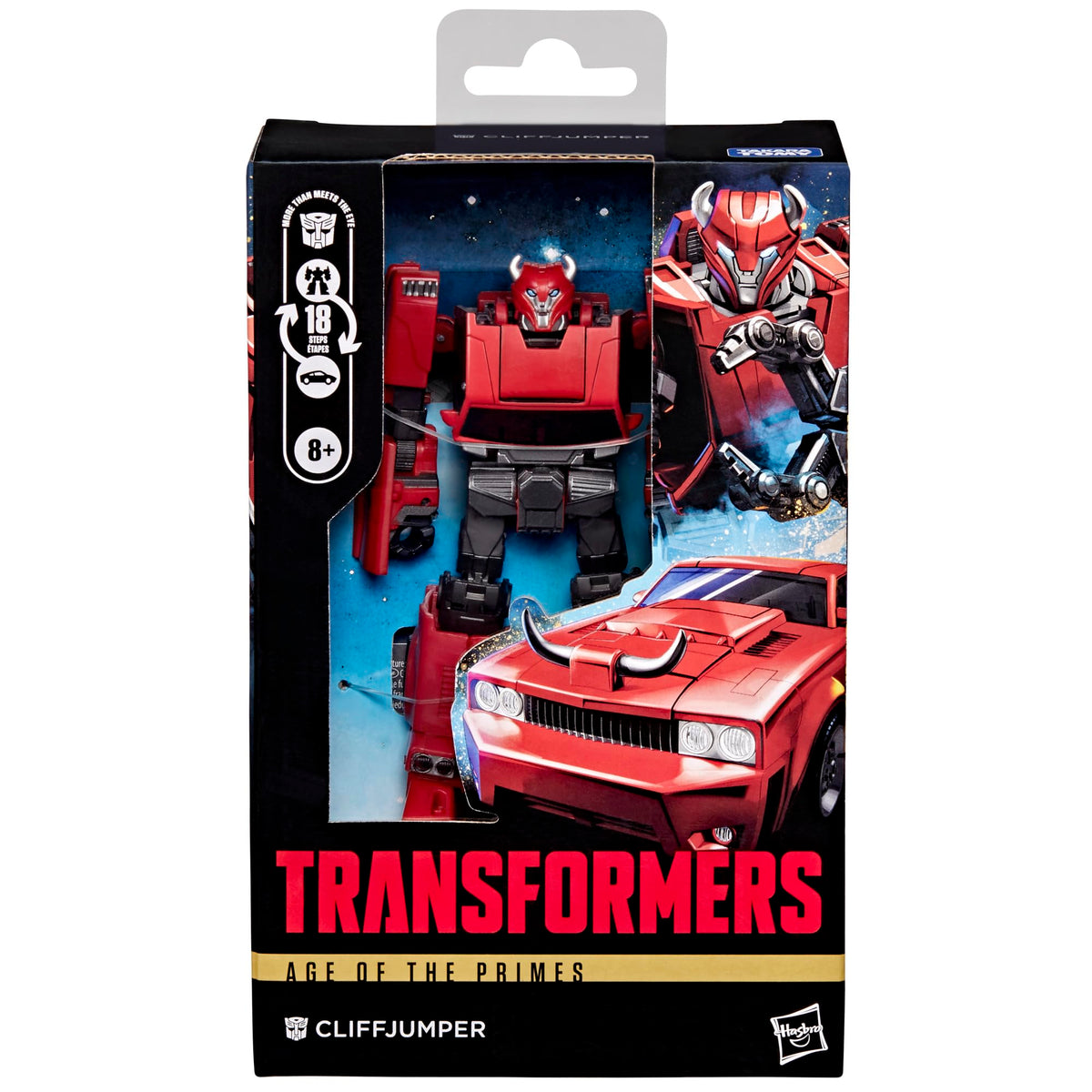 Transformers Cliffjumper Deluxe figure side view reveals sleek design and pose potential.