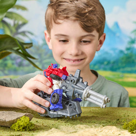 Cyber Changers figures can ride Grimlock's mech suit.