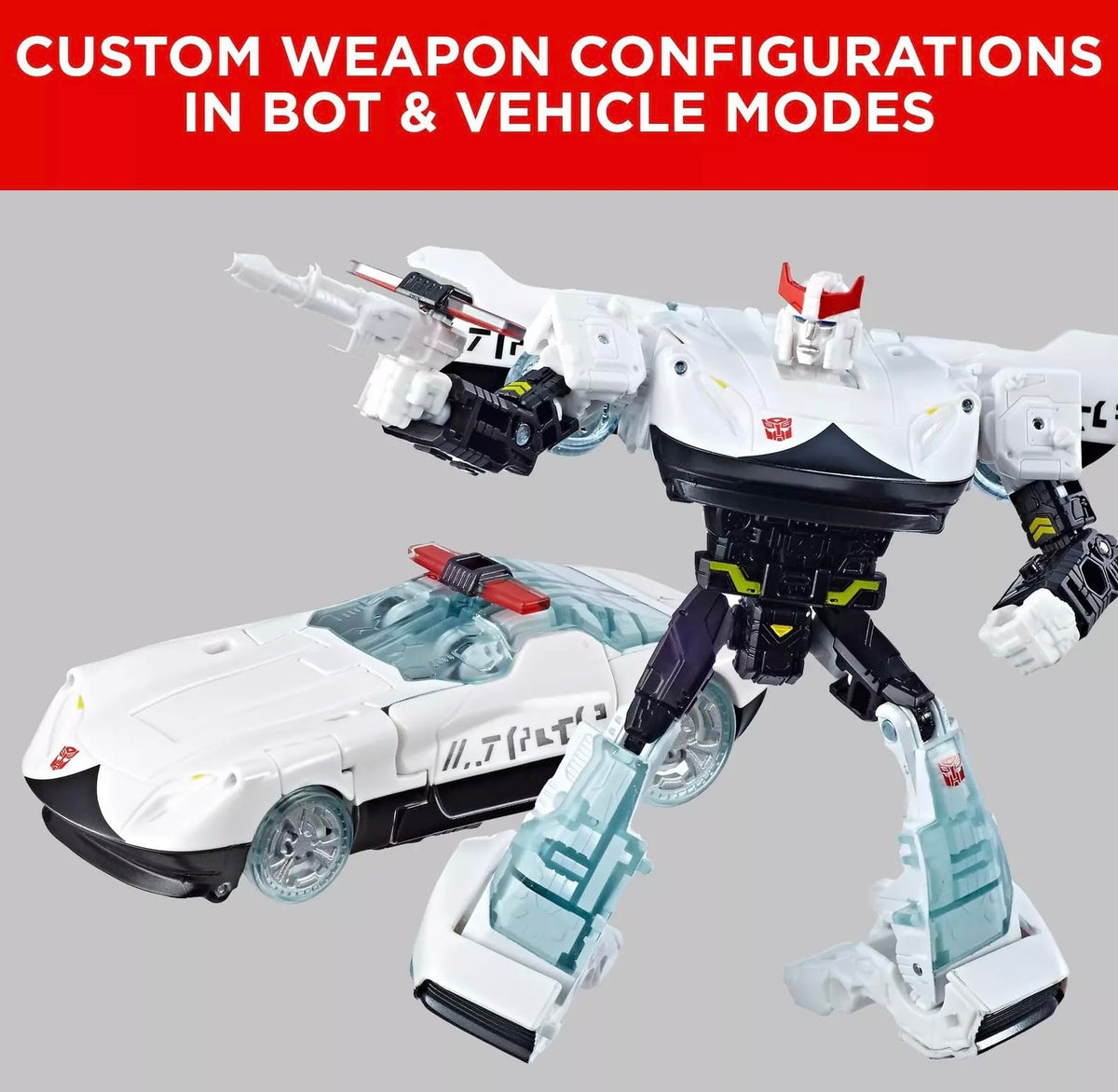 Transformers TRA GEN WFC Deluxe Prowl hands posed for dynamic action.