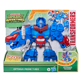 Dinobot Adventures Optimus Prime T Rex with lights and chomping action sparks imagination