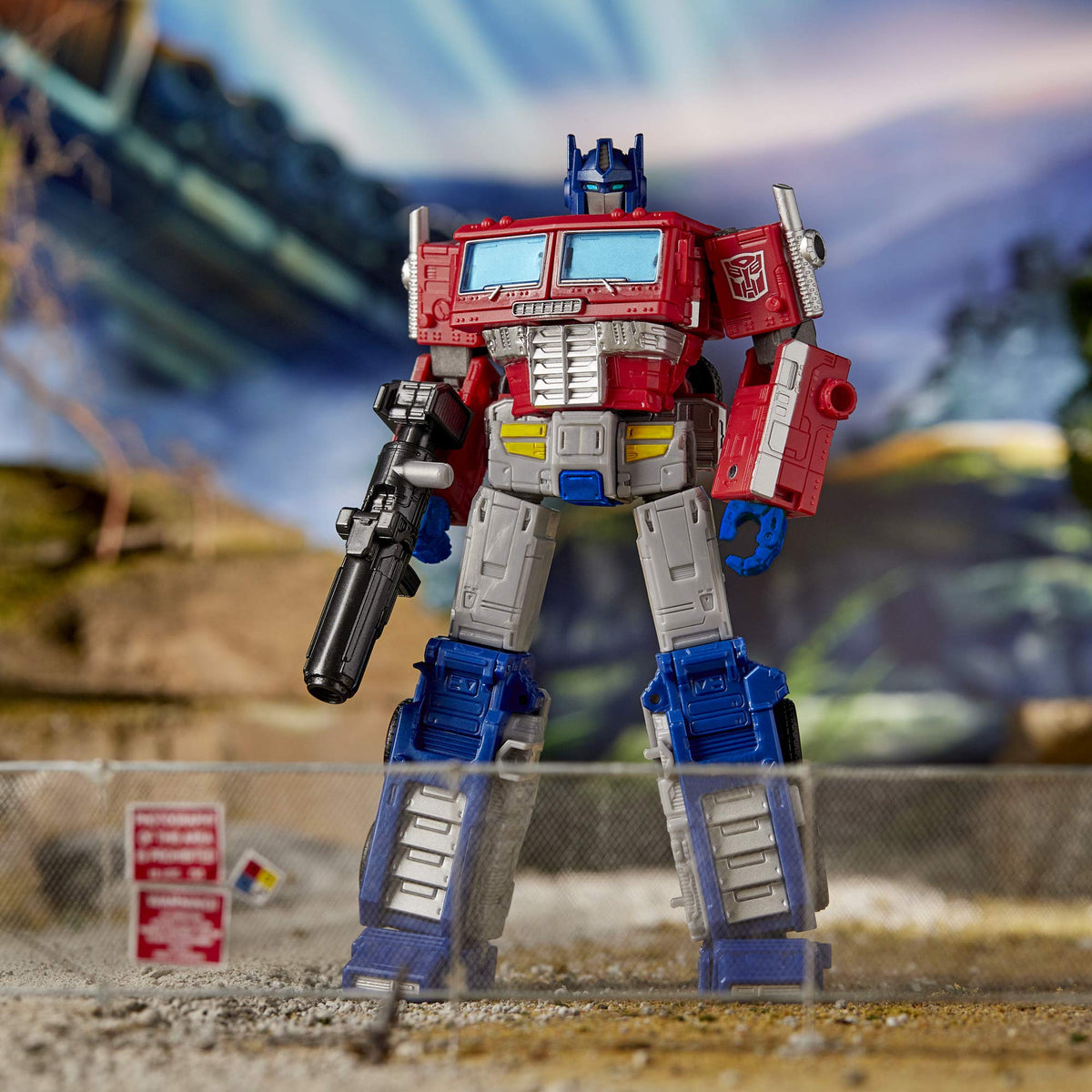 Transformers Earthrise Optimus Prime in truck mode, showcasing classic G1 design