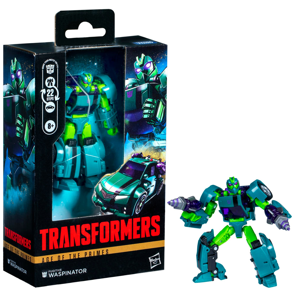 Waspinator blaster accessories attached for versatile action setups.