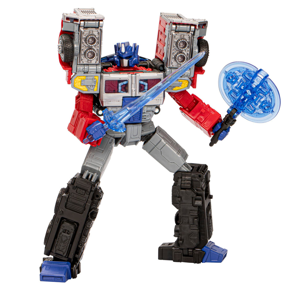 Transformers Legacy United G2 Laser Optimus Prime robot mode for dynamic posing.