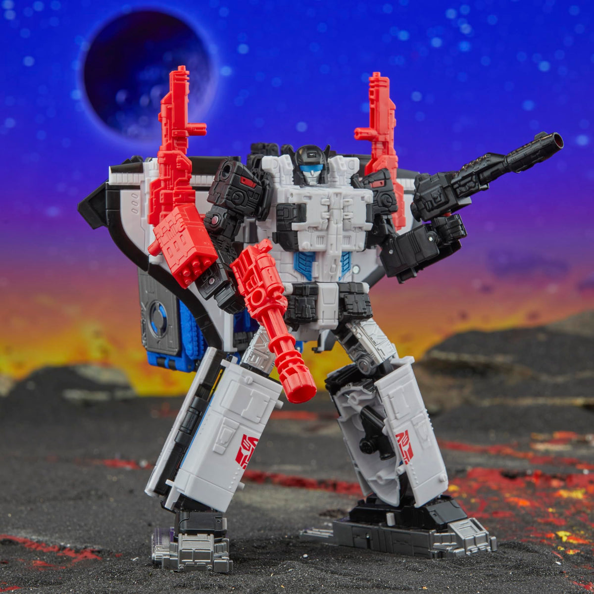 Articulated head arms and legs enable expressive action poses.