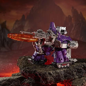 Transformers Galvatron cannon mode with dramatic silhouette for action poses.