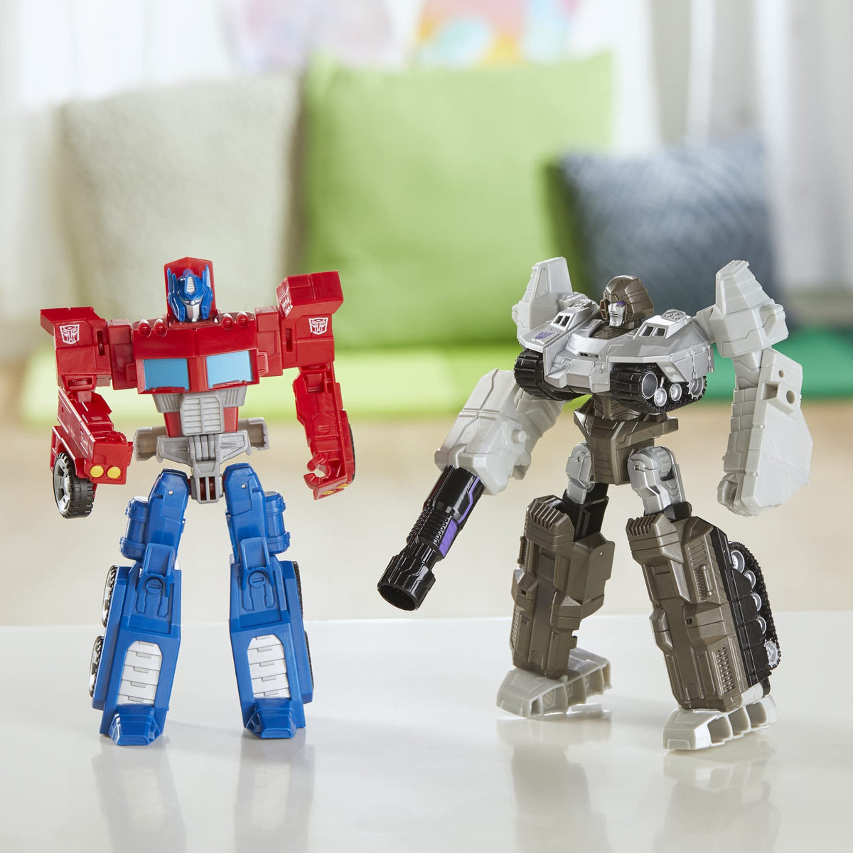Optimus Prime transitioning from robot to truck mode in seven steps.