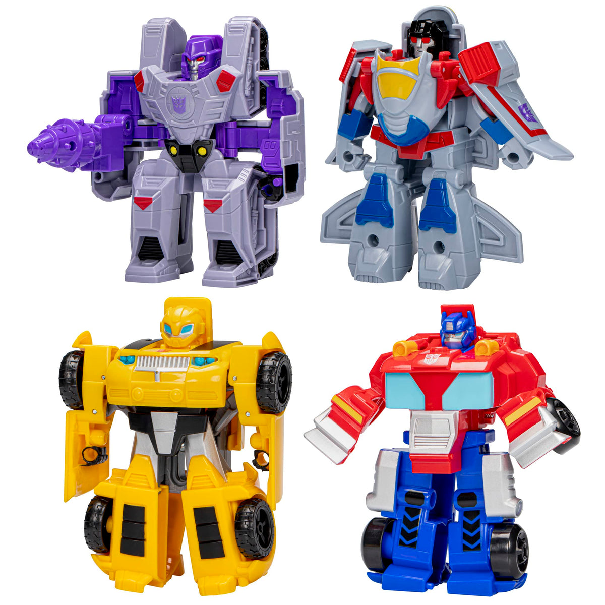 Transformers Heroes vs Villains 4-Pack Optimus Prime robot toy for imaginative play and vehicle conversion.