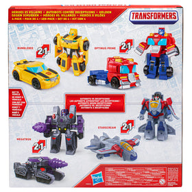 Transformers Heroes vs Villains 4-Pack Starscream robot toy with jet mode for soaring adventures.