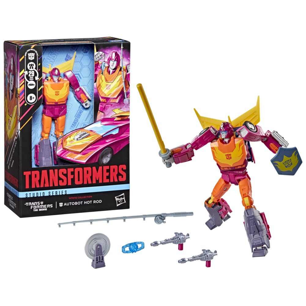 Transformers Hot Rod lightsword accessory for action-ready display.