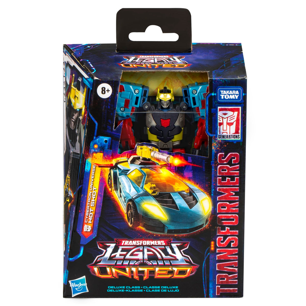 Transformers Hot Shot sports-car mode ideal for compact display.