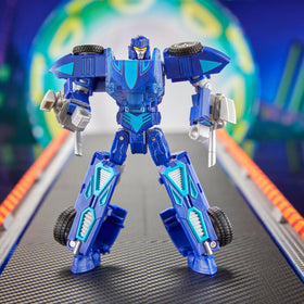 Flame accessories attach to both modes for speed-inspired flair.