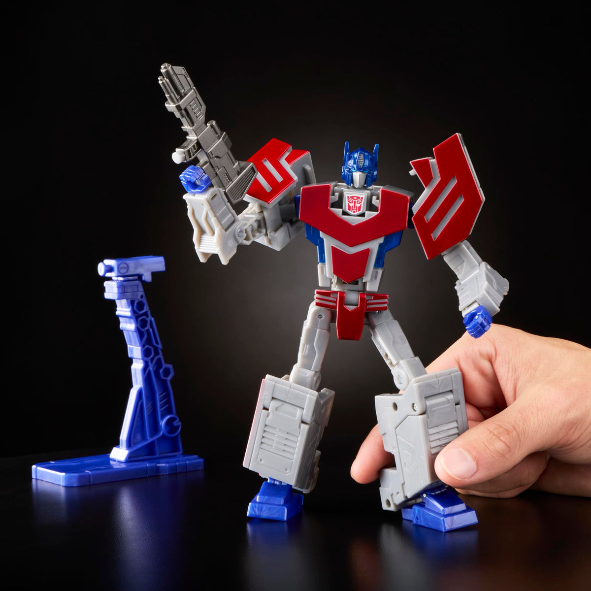 Transformers Icons Optimus Prime blaster accessory for authentic posing.