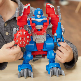 Transformers Knight Watch Lance the Raptor-Bot Mini-Con in action during rescue missions