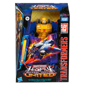 Transformers Legacy Metalhawk with blasters attached in jet mode for battle-ready play.