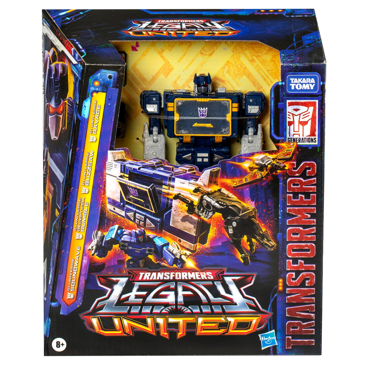 Ravage cassette from Transformers Legacy included for compact display