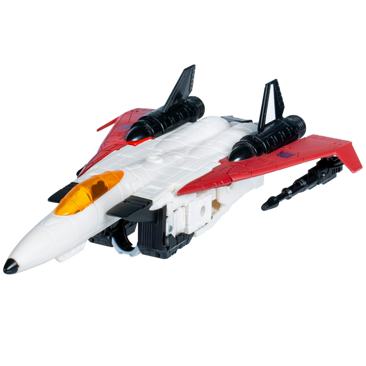 Transformers Legacy United Ramjet with blaster attached in jet mode.