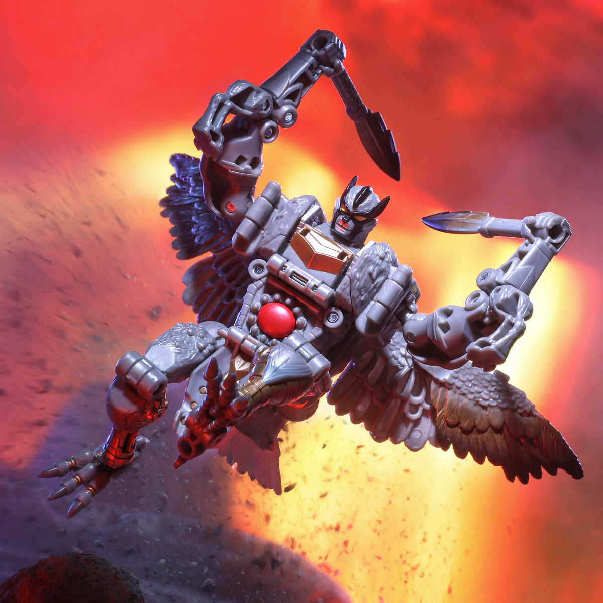 Articulated head, arms, and legs for posing and display.