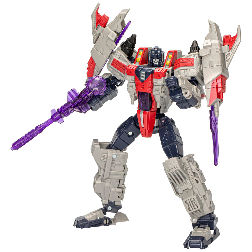 Transformers Legacy United Starscream robot mode enables dynamic poses.