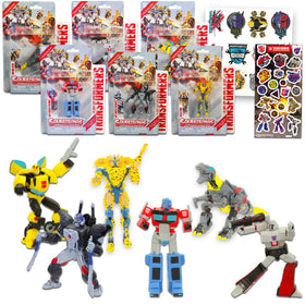 Transformers Mini Figures featuring Bumblebee top figure, ideal cupcake topper and party centerpiece.