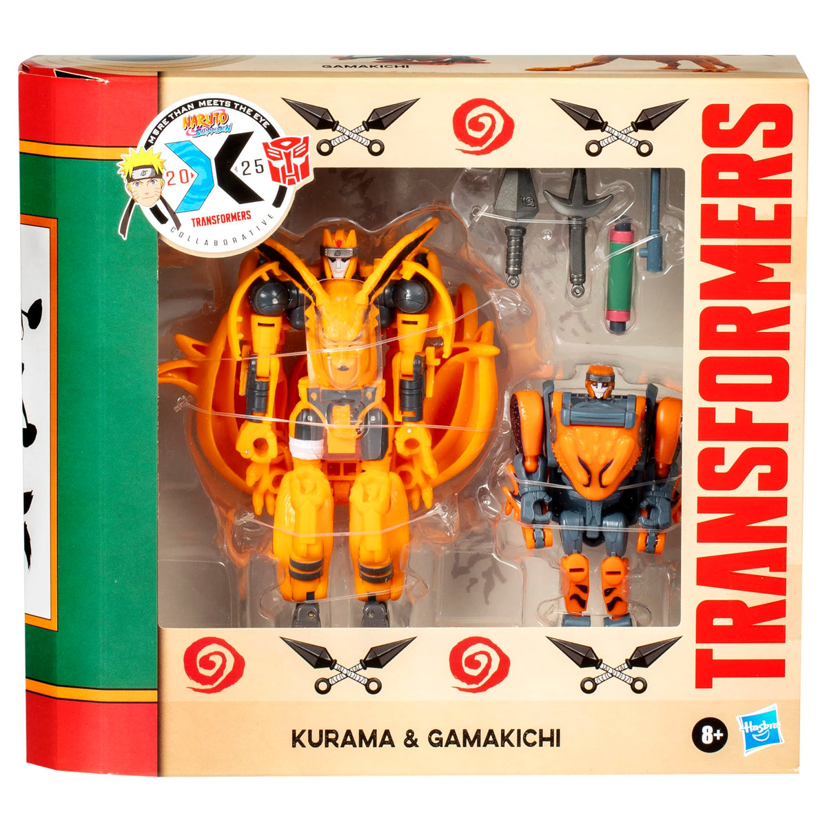 Transformers Naruto accessories set with kunai, rasengan, and scrolls