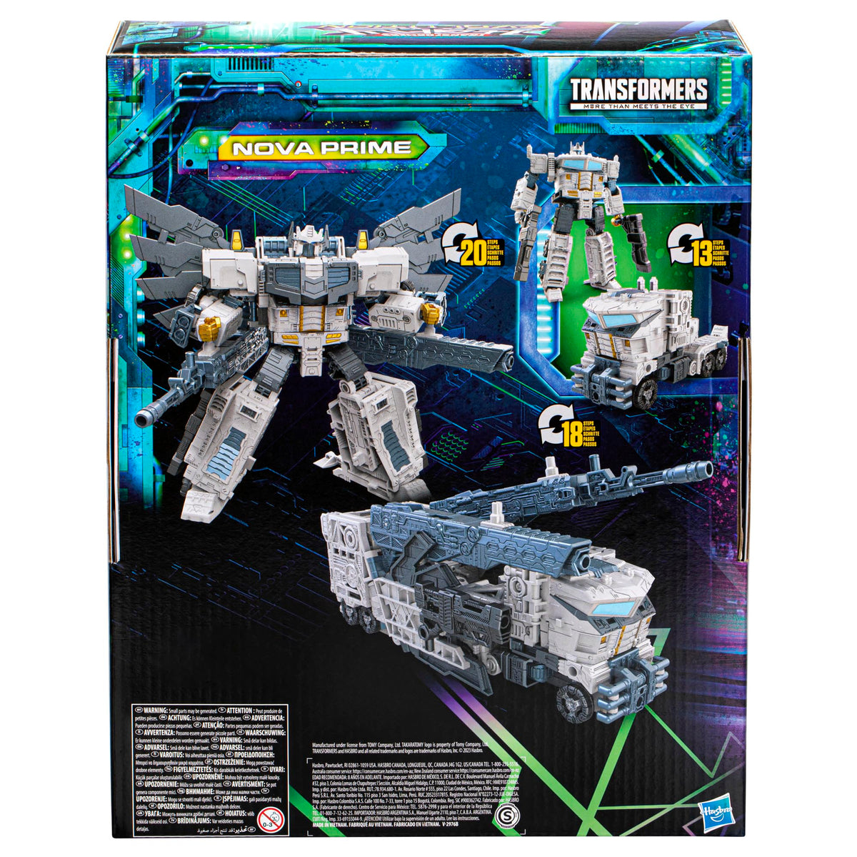 Transformers Nova Prime Leader exclusive packaging art enhances collector display.