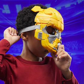 Transformers One Bumblebee/B-127 mask mode worn by kid for immersive role-play.