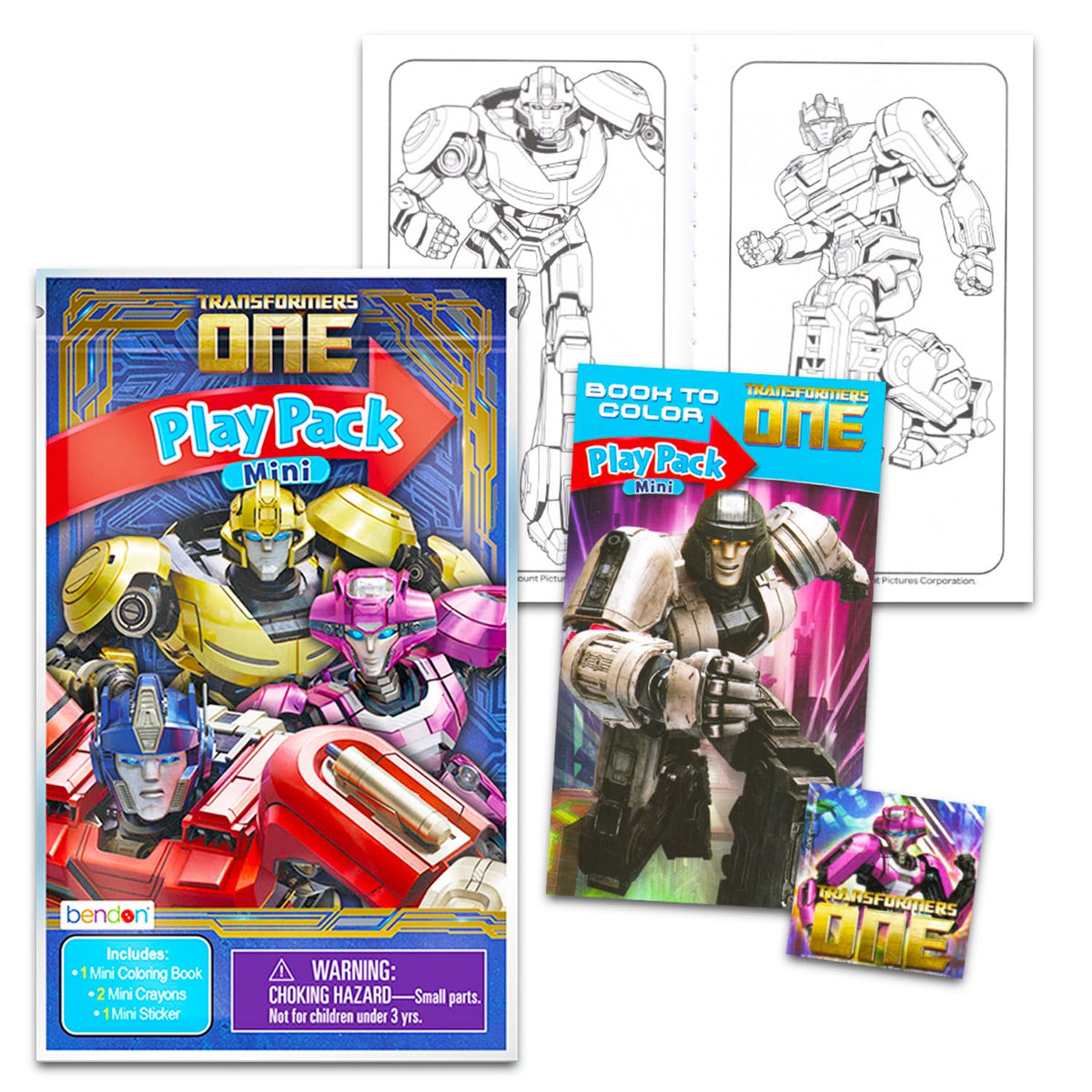 Transformers One mini play pack with stickers for personalized party keepsakes