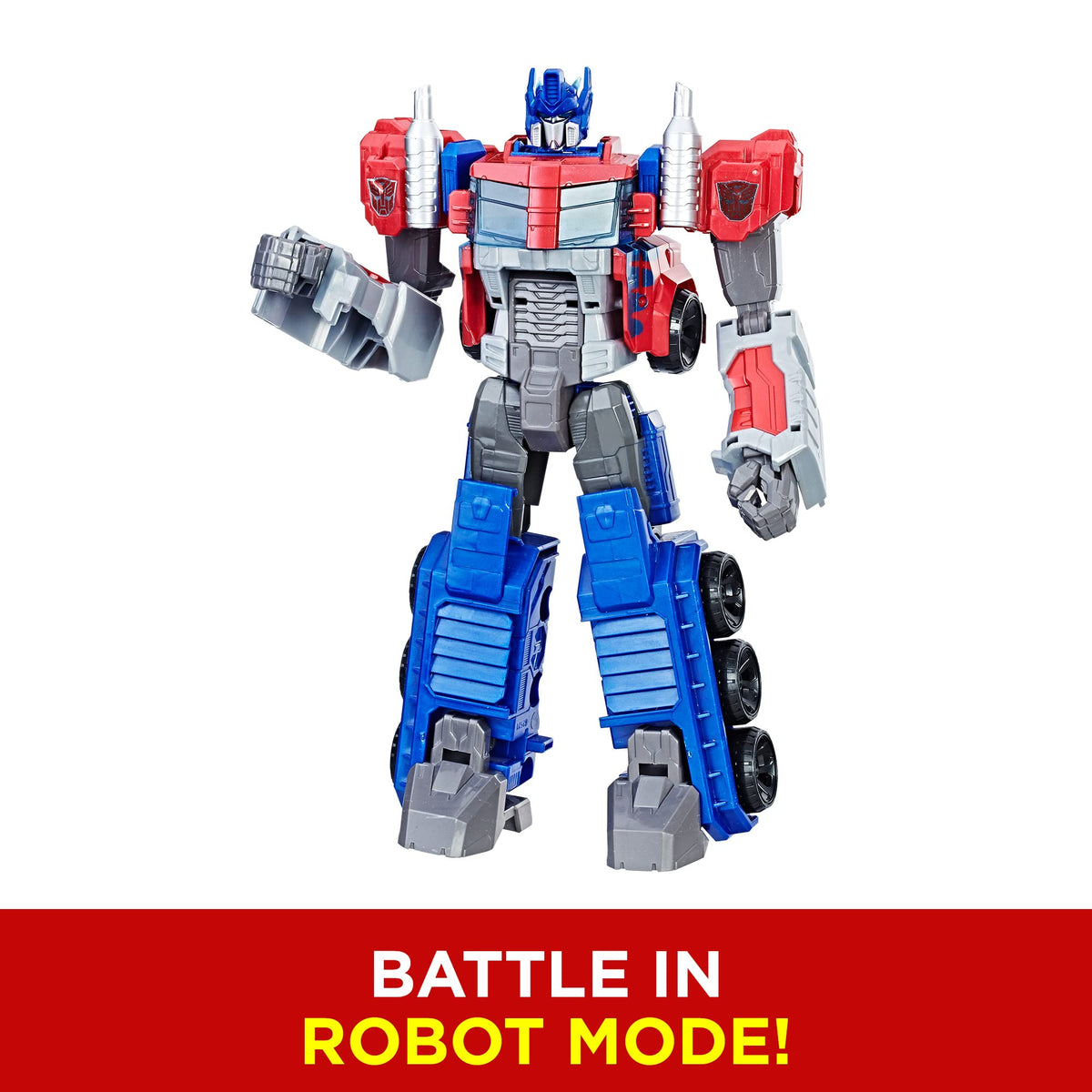 Transformers Optimus Prime in battle display pose for imagination.